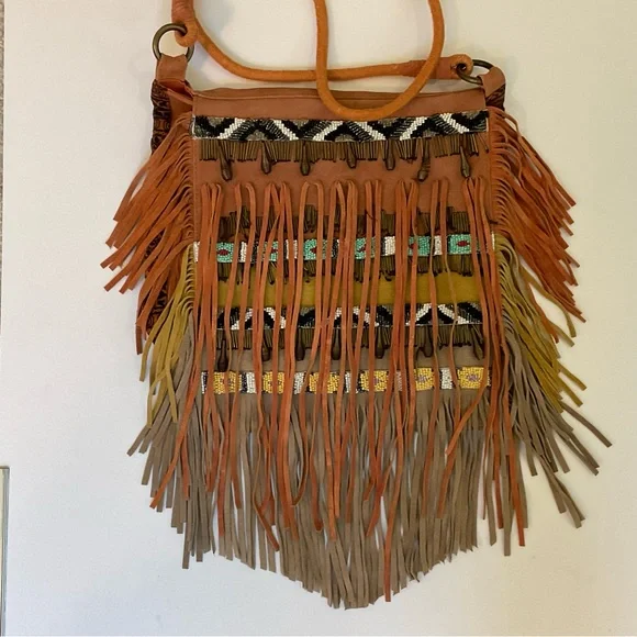 Free People Sundown Aztec Suede Fringe Purse - Picture 3 of 16
